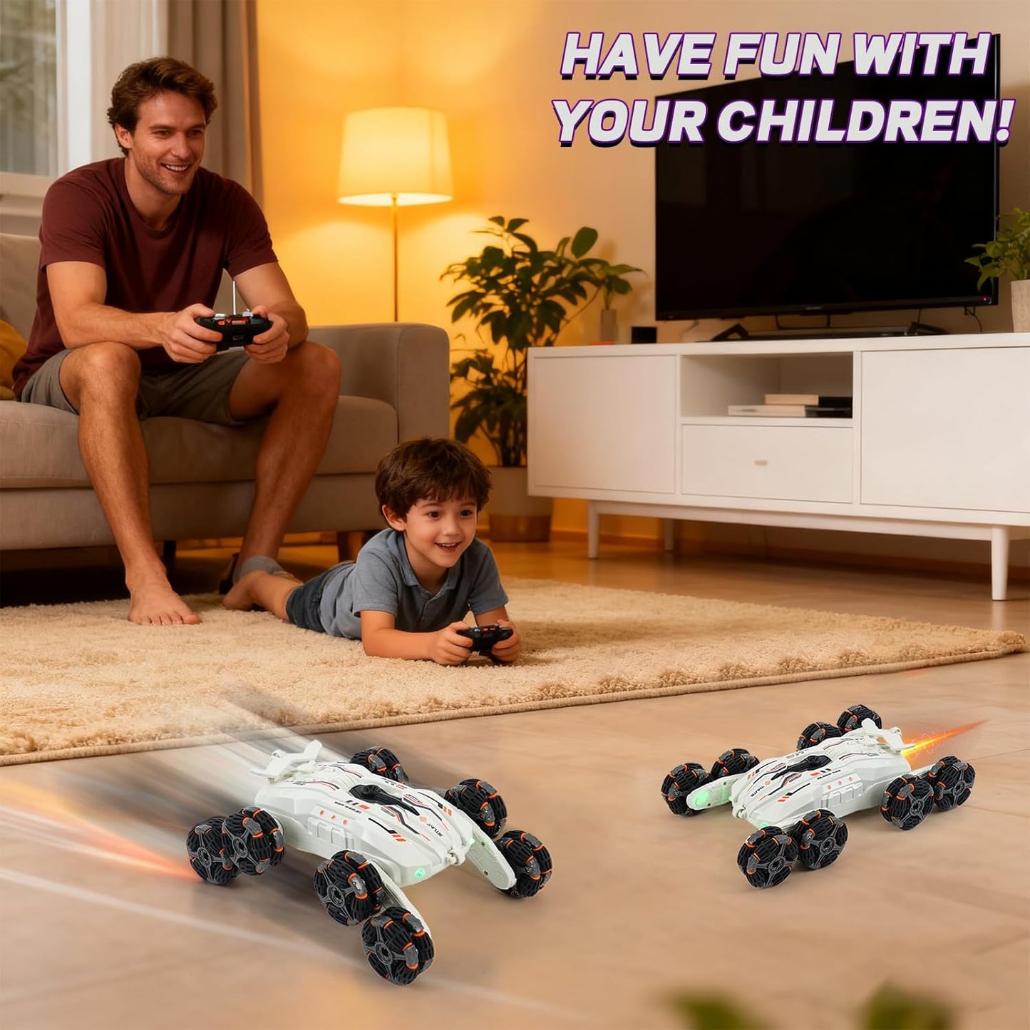 RC Stunt Car with Gesture Sensing & 8 Wheels - Off-Road Vehicle with Lights & Sounds, Exciting Gift for Kids Aged 6-12, Perfect for Birthdays or Just for Fun