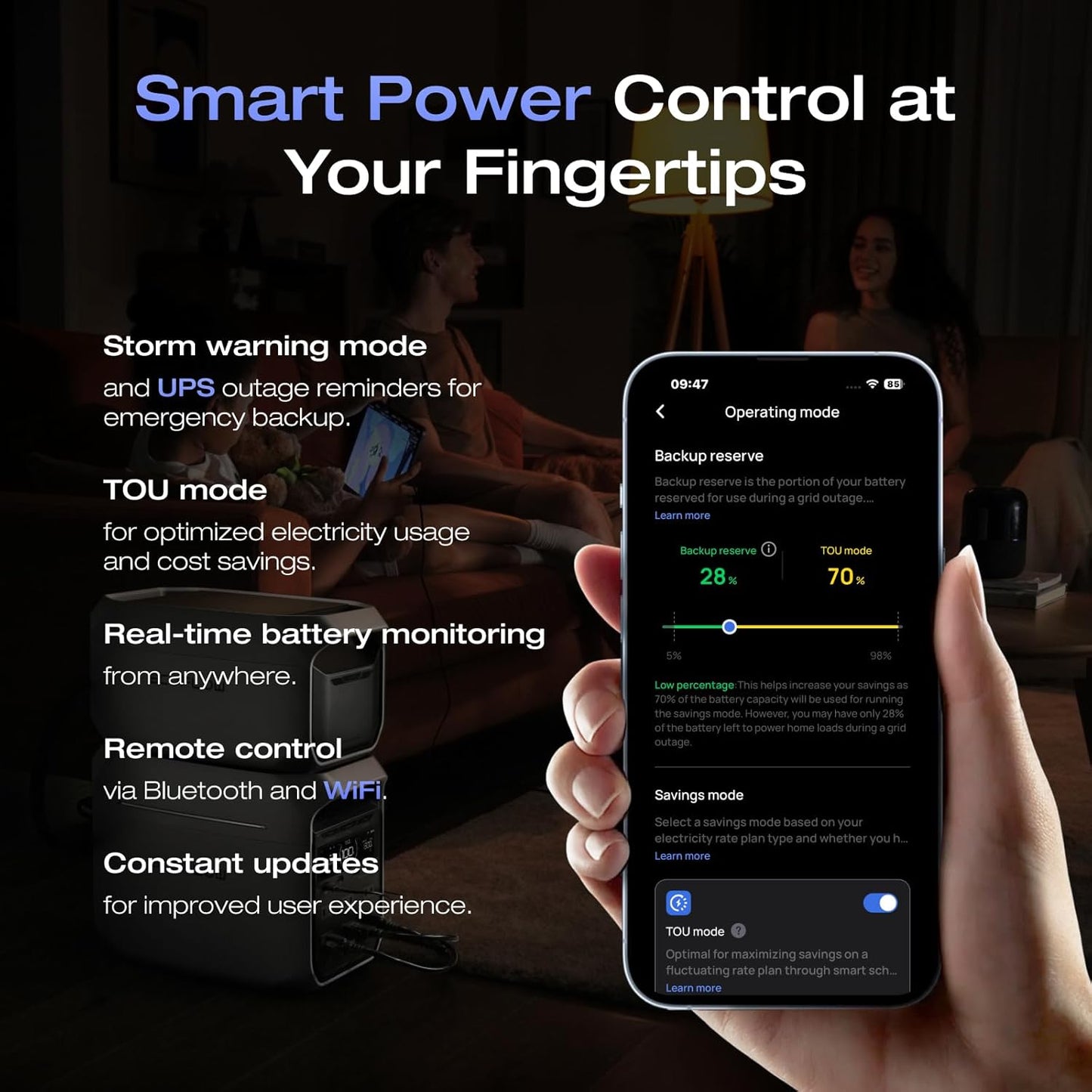 EF ECOFLOW DELTA 3+ Power Station: Expandable Capacity from 1024Wh to 2048Wh. Ideal for Emergencies, Home Backup, and Camping. Includes Smart Extra Battery. Solar Generator.