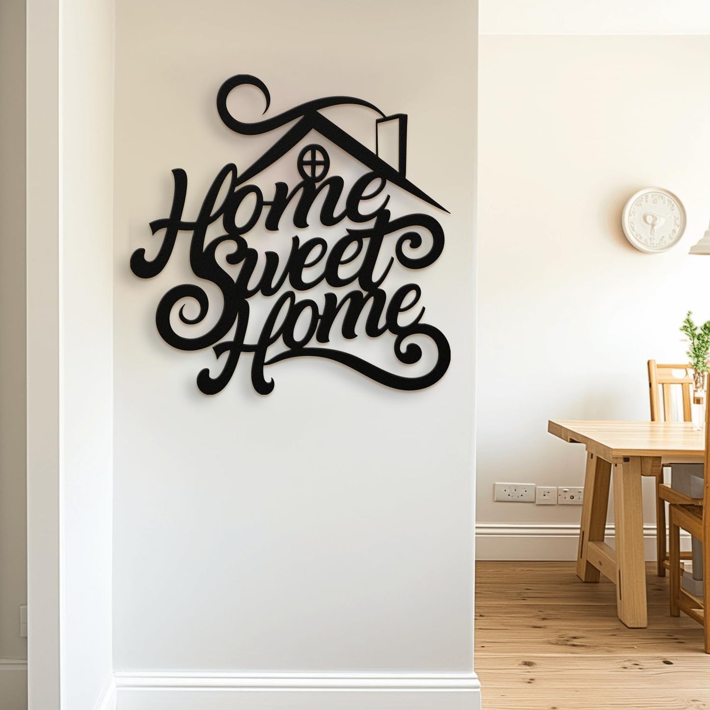 Home Sweet Home Metal Art | Cursive Wall Sign for Entryway, Kitchen, or Living Room Decor