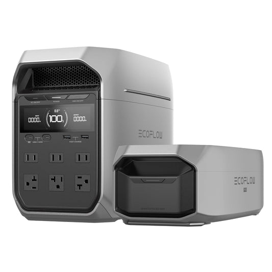 EF ECOFLOW DELTA 3+ Power Station: Expandable Capacity from 1024Wh to 2048Wh. Ideal for Emergencies, Home Backup, and Camping. Includes Smart Extra Battery. Solar Generator.