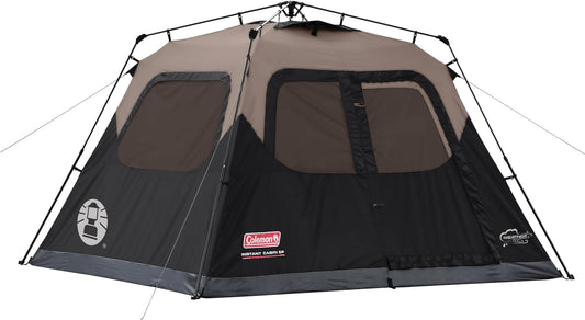 Coleman 4-10 Person Instant Tent - Sets up in 60 seconds, Includes Pre-Attached Poles, Air Vent, & Carry Bag for Family Camping.