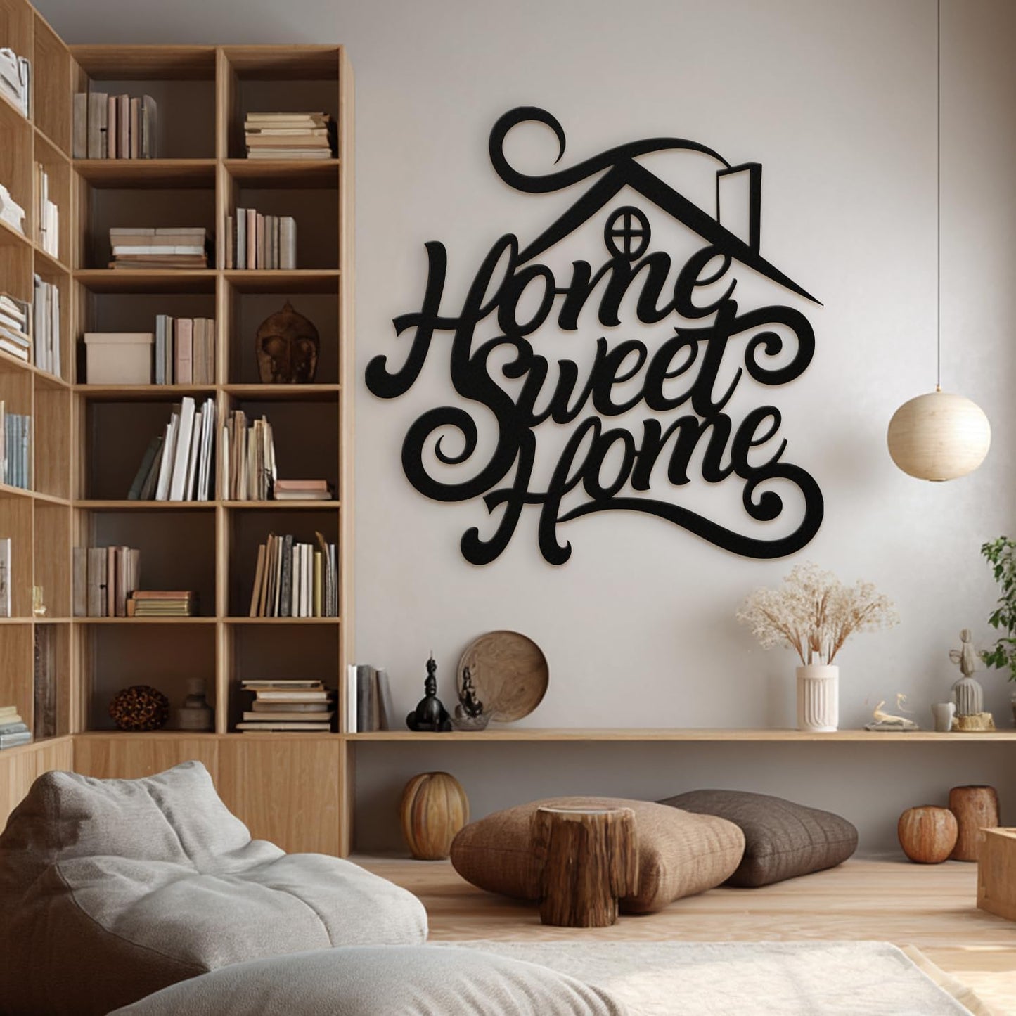 Home Sweet Home Metal Art | Cursive Wall Sign for Entryway, Kitchen, or Living Room Decor