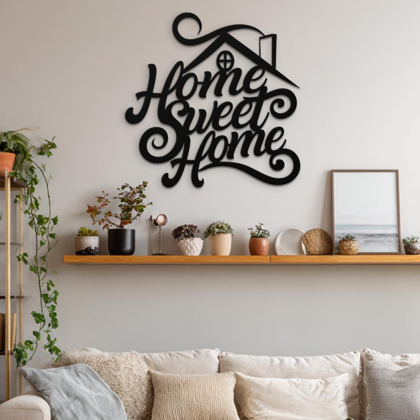 Home Sweet Home Metal Art | Cursive Wall Sign for Entryway, Kitchen, or Living Room Decor