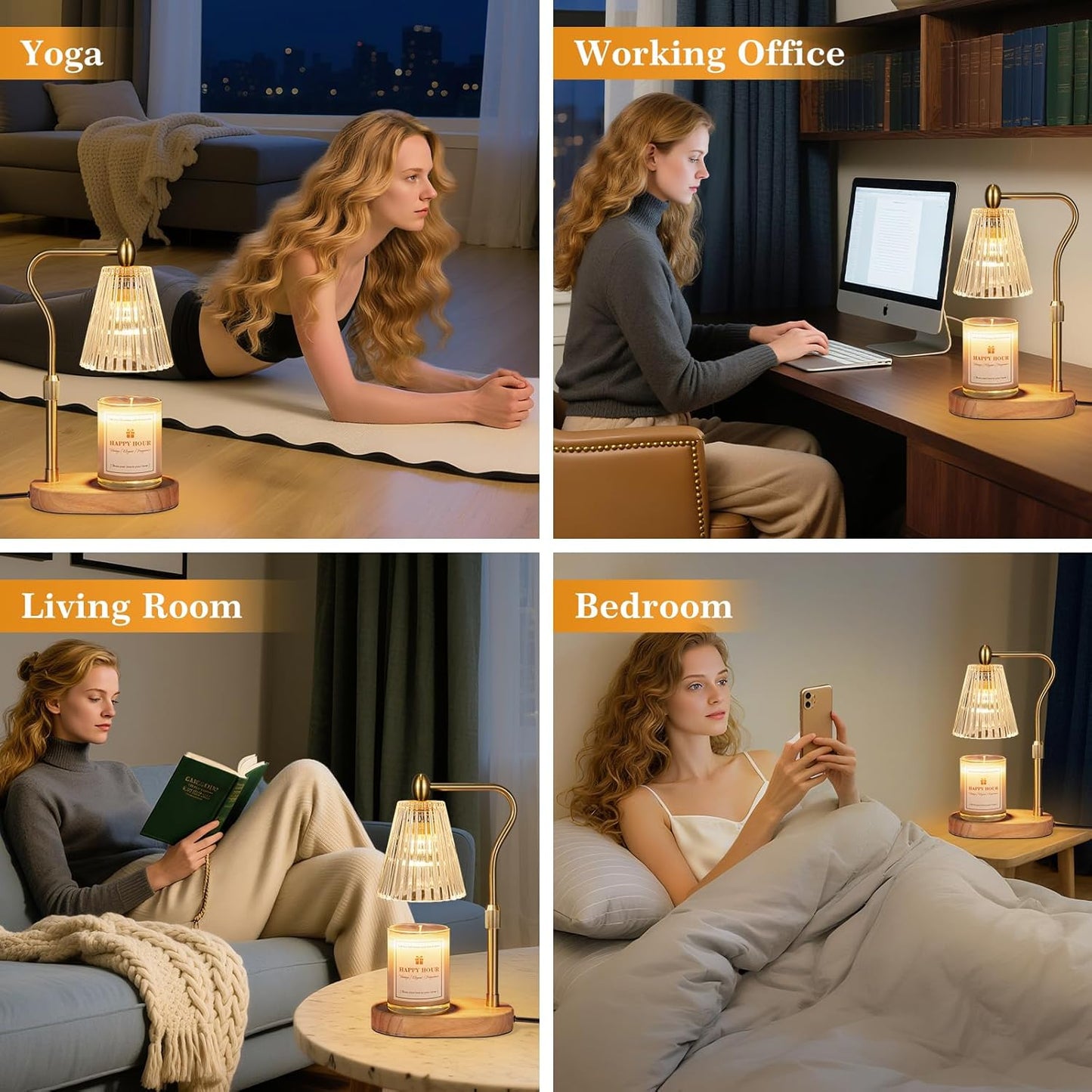 Valentine's/Housewarming Gift: Adjustable Candle Warmer Lamp with Timer & Dimmer – Ideal for Jar Candles & New Home Decor