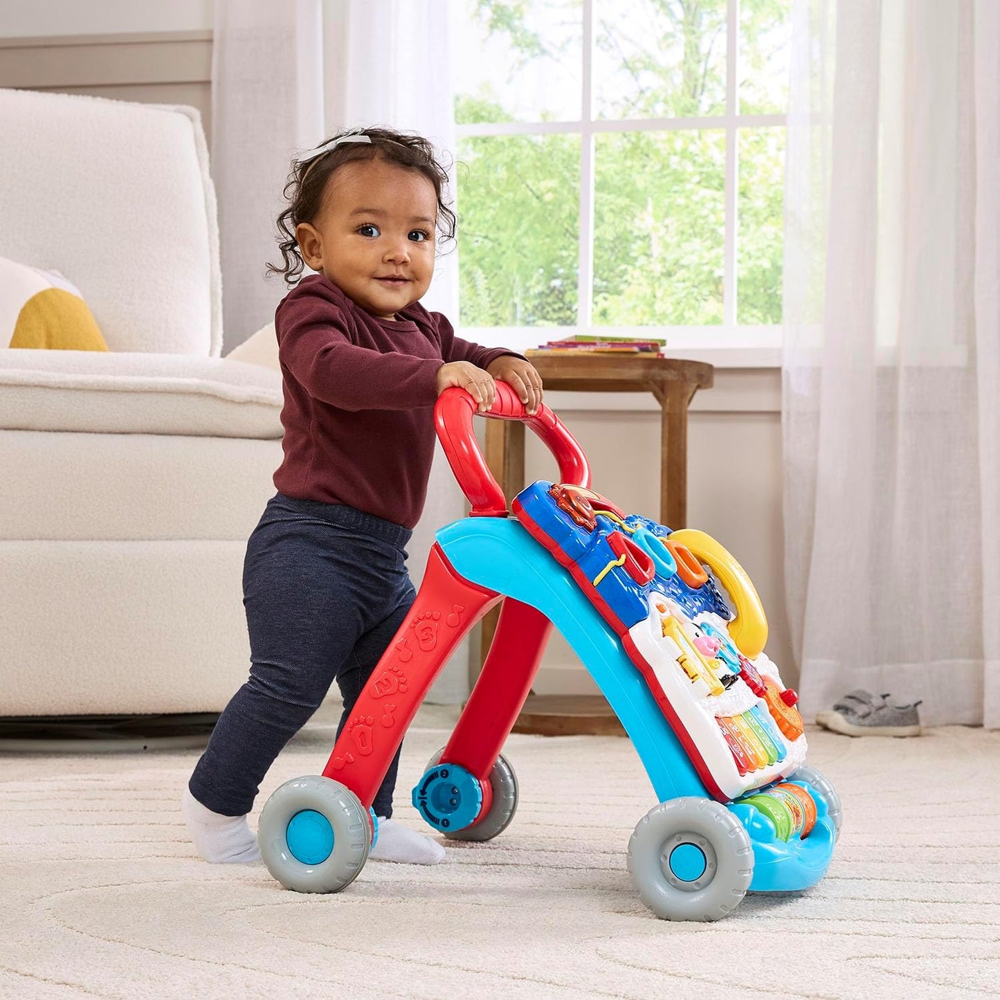 VTech Sit-to-Stand Learning Walker, Blue - Frustration-Free Packaging | Enhanced durability, engaging activities for toddlers.
