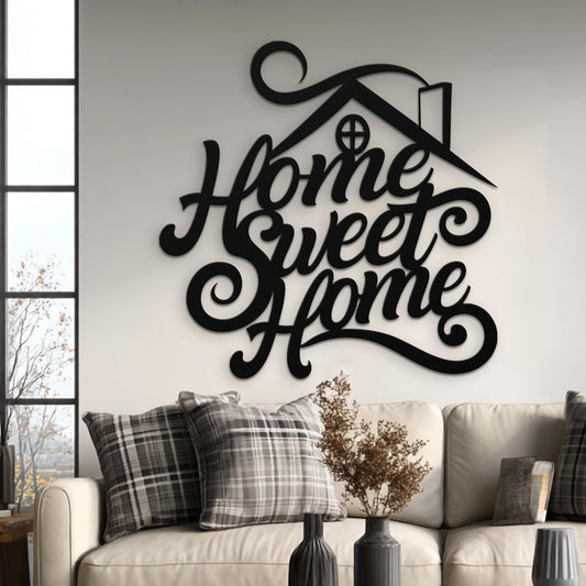 Home Sweet Home Metal Art | Cursive Wall Sign for Entryway, Kitchen, or Living Room Decor