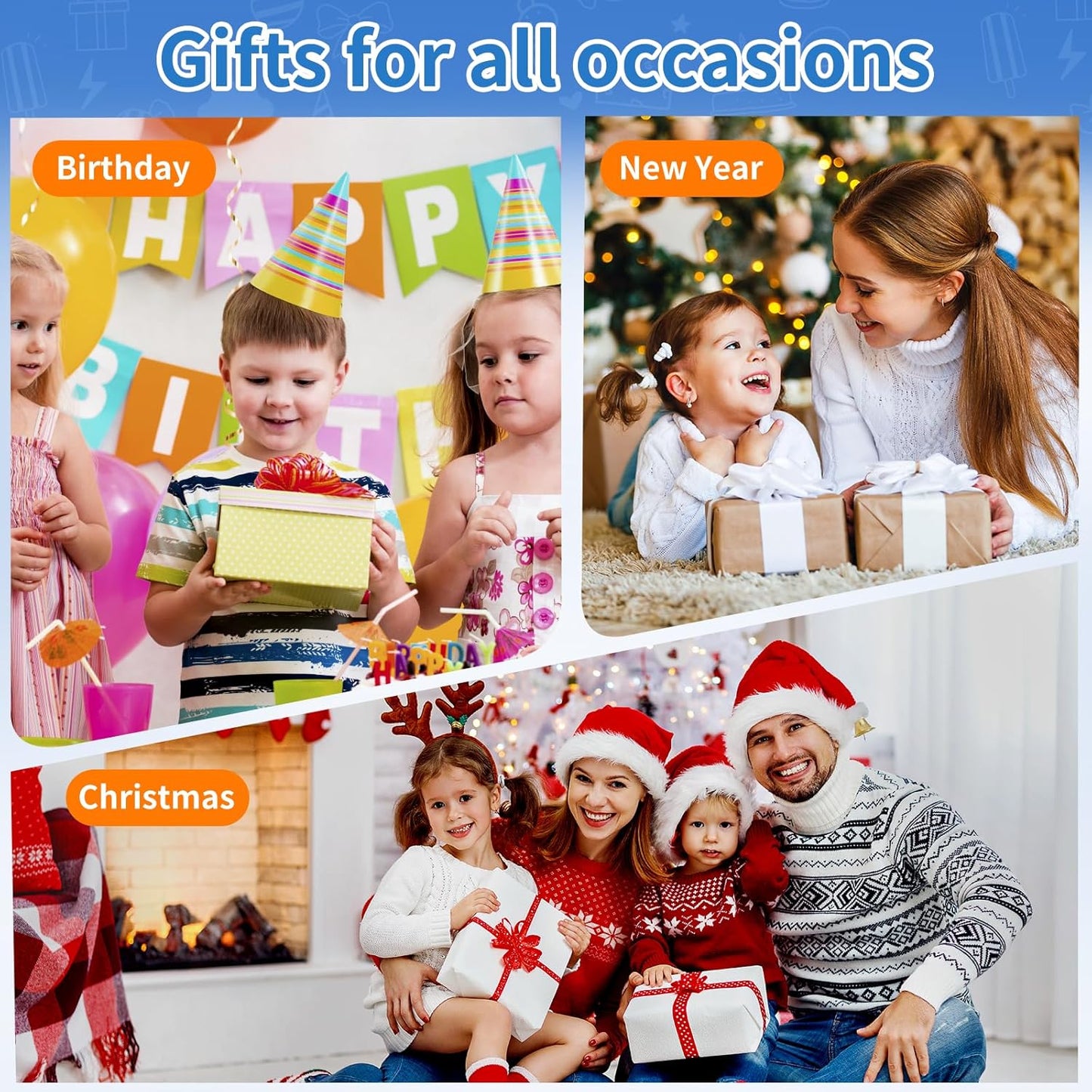 Handheld Game Console for Kids: 220 Pre-Loaded Retro Games, 3" LCD Screen, Rechargeable Battery, Portable Gaming System - Gift for Boys and Girls (Blue) [197 characters]