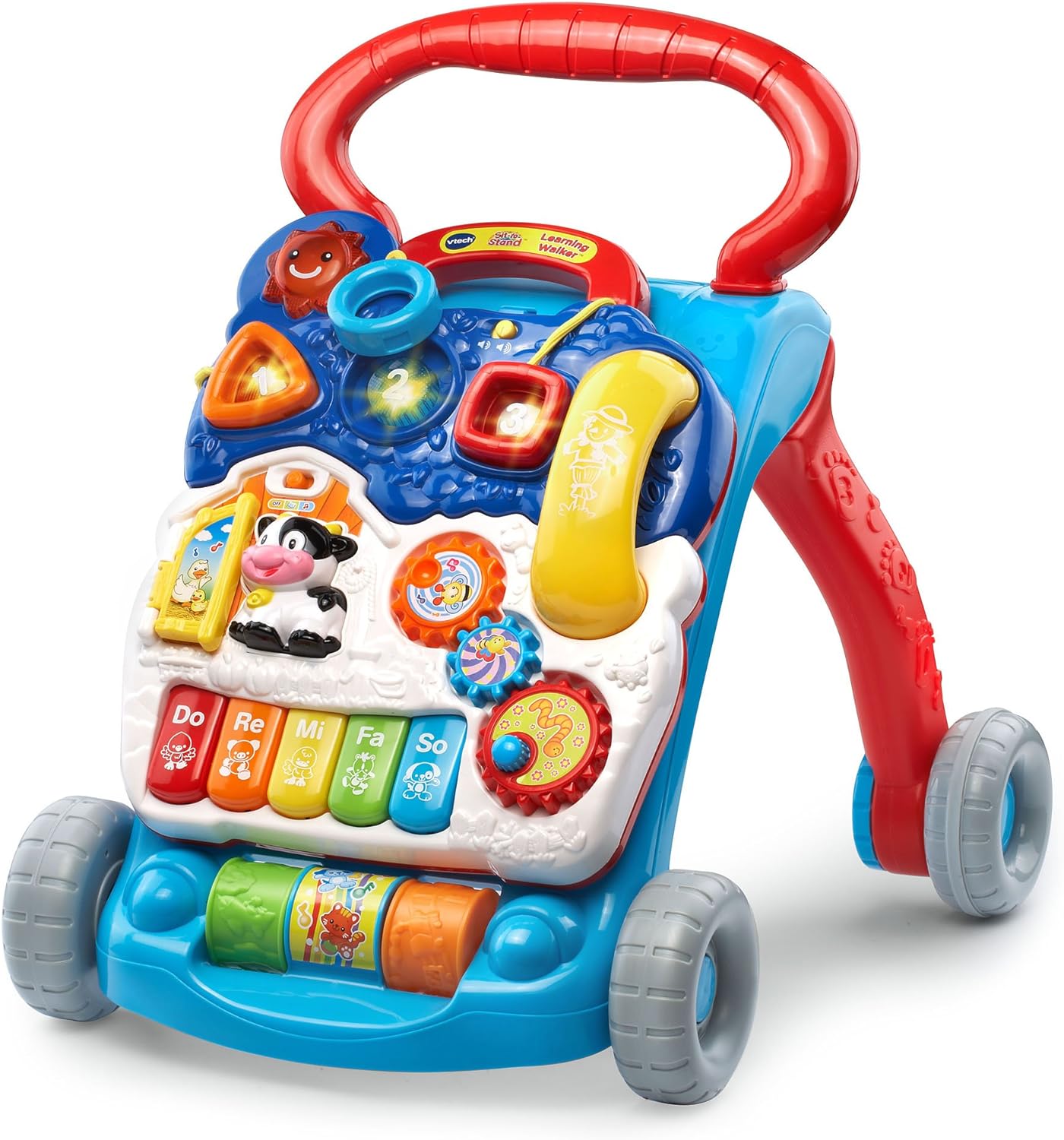 VTech Sit-to-Stand Learning Walker, Blue - Frustration-Free Packaging | Enhanced durability, engaging activities for toddlers.