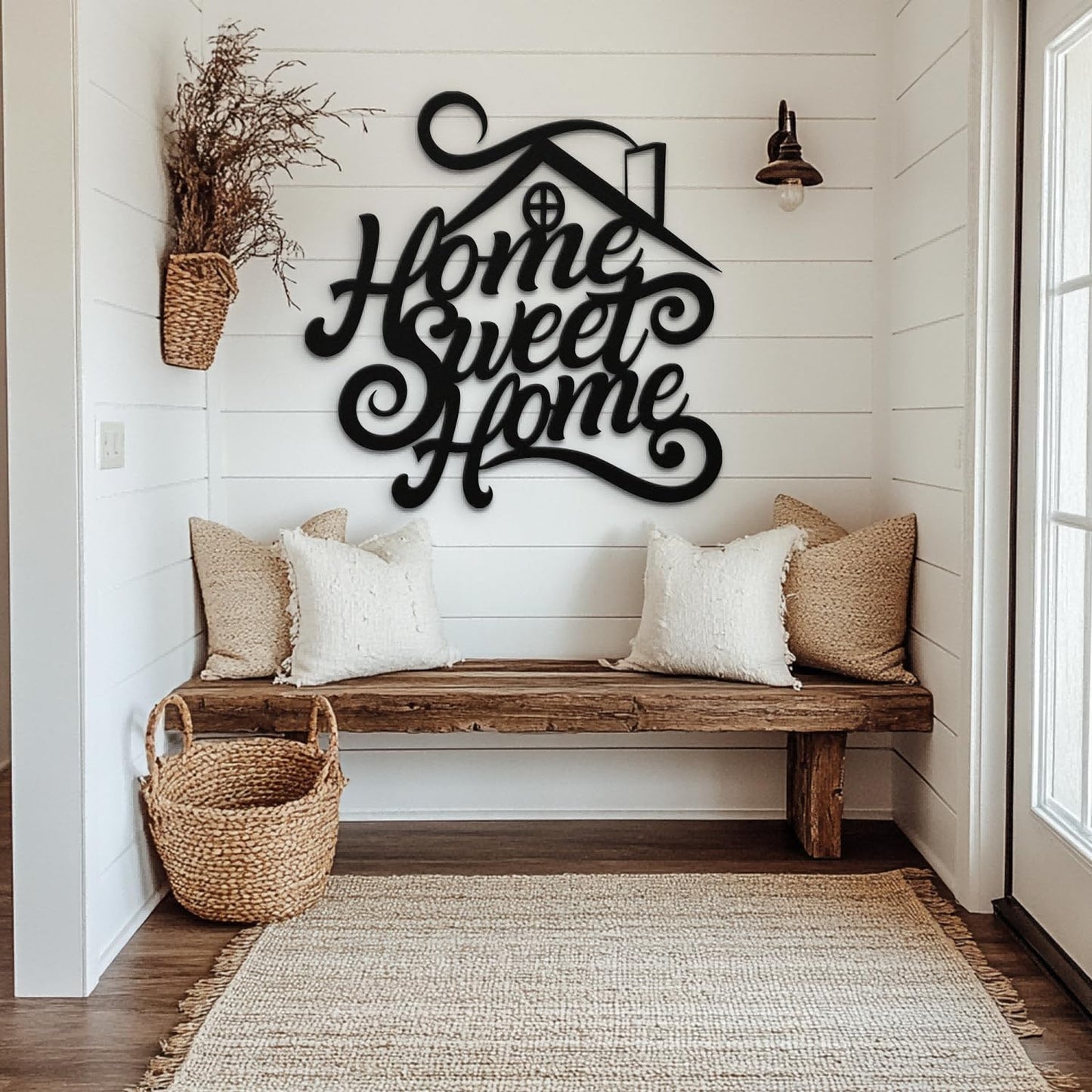 Home Sweet Home Metal Art | Cursive Wall Sign for Entryway, Kitchen, or Living Room Decor
