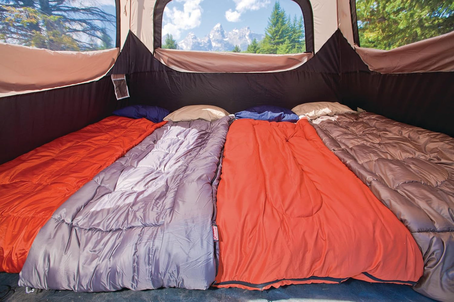 Coleman 4-10 Person Instant Tent - Sets up in 60 seconds, Includes Pre-Attached Poles, Air Vent, & Carry Bag for Family Camping.